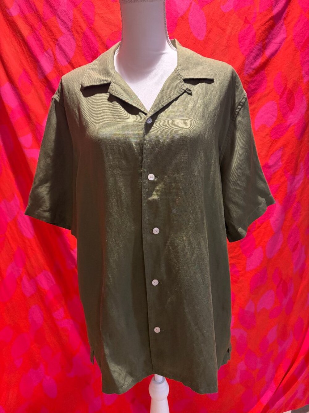 Men's John Varvatos Light Green Short Sleeve Button Down XL